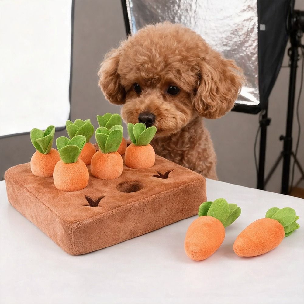 Dog Puzzle Feeder Toy - Stress Relief Carrot Snuffle Mat Removable
