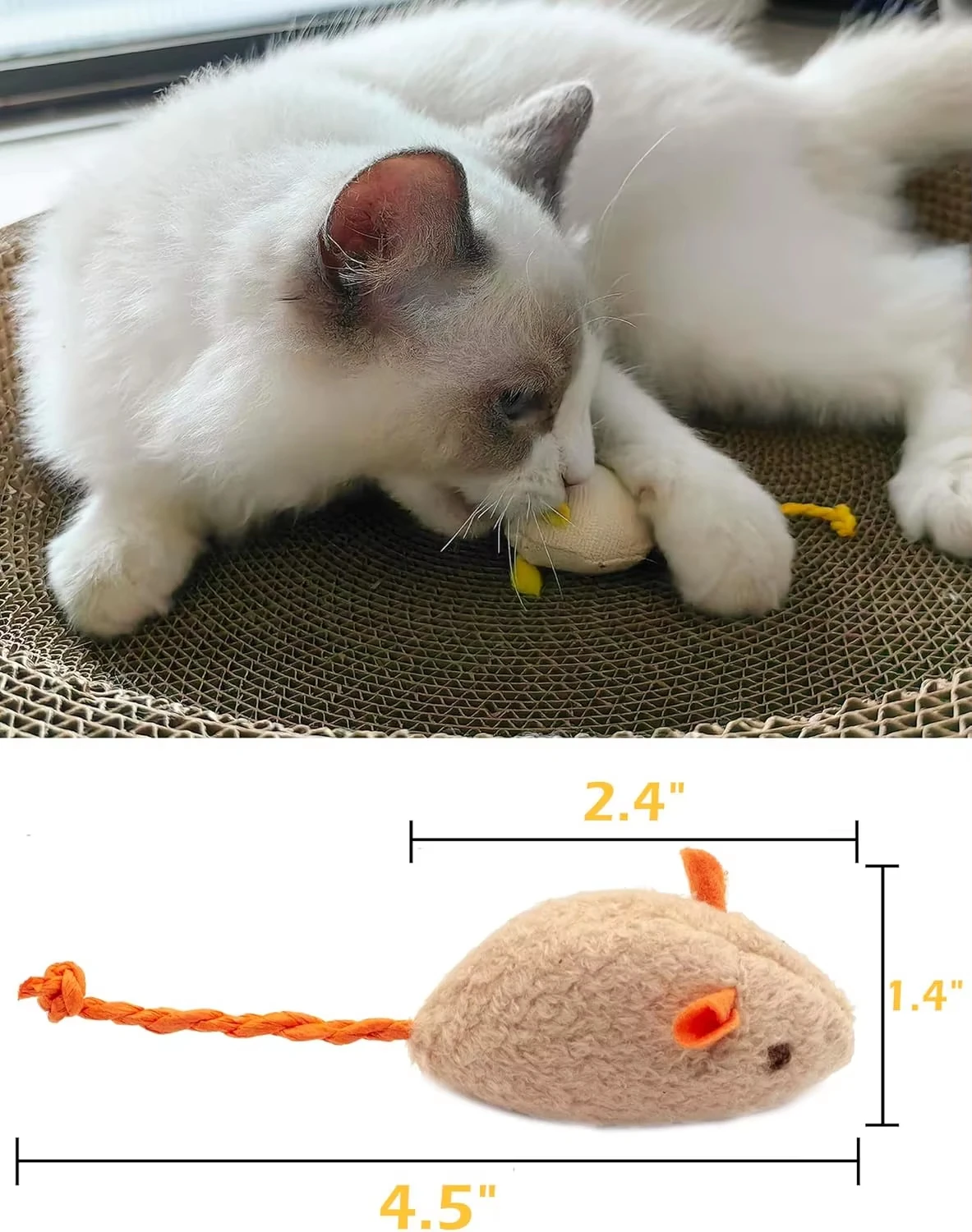 5pcs Rattle Cat Mouse Toys Als - Catnip Interactive Plush Mouse review and price