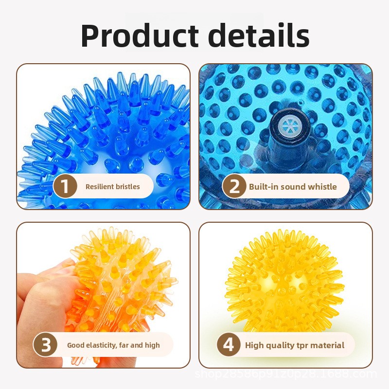 High-Elastic TPR Squeaky Spiky - Indestructible Dog Chew Toy review and price