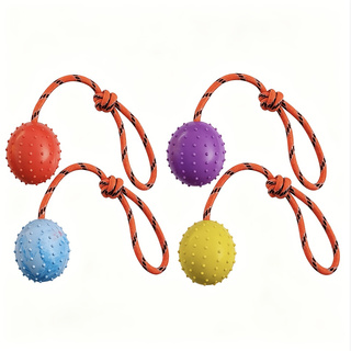 2-Pack Durable Rubber Dog Ball - Dog Rope Toy Aggressive Chewers review and price